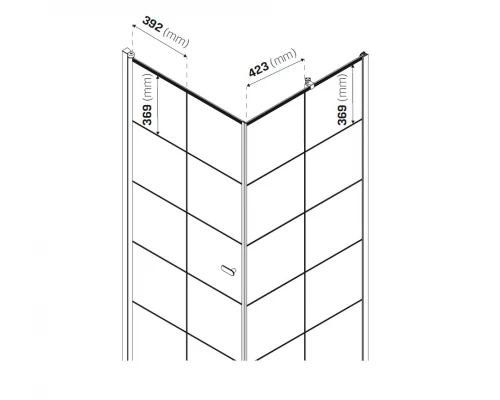 Душевое ограждение NEW TRENDY NEW SOLEO BLACK L 90x90x195 D-0285A/D-0120B (черный) Elit-san.ru