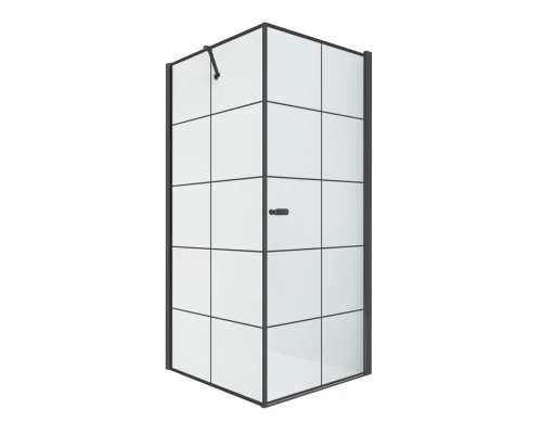 Душевое ограждение NEW TRENDY NEW SOLEO BLACK R 90x90x195 D-0285A/D-0121B (черный) Elit-san.ru