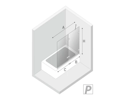 Шторка для ванны NEW TRENDY AVEXA GOLD SHINE 140x150 EXK-2191 R (золото) Elit-san.ru