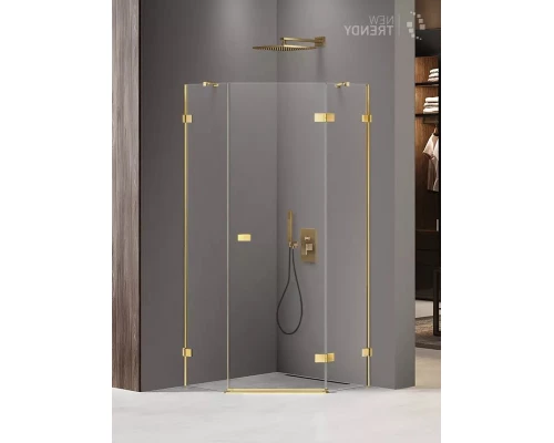Душевое ограждение NEW TRENDY AVEXA GOLD SHINE R 90x90x200 EXK-3843 (золото) Elit-san.ru