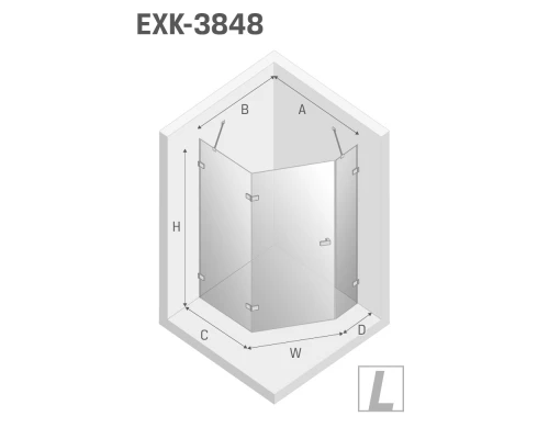 Душевое ограждение NEW TRENDY AVEXA GOLD SHINE L 100x80x200 EXK-3848 (золото) Elit-san.ru