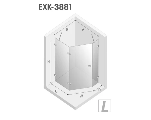 Душевое ограждение NEW TRENDY AVEXA BLACK L 100x80x200 EXK-3881 (черный) Elit-san.ru