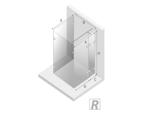 Душевое ограждение NEW TRENDY EVENTA R 80x80x200 EXK-4596 (хром) Elit-san.ru