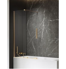 Шторка для ванны NEW TRENDY SMART GOLD BRUSHED 130x150 EXK-7790 (брашированное золото)