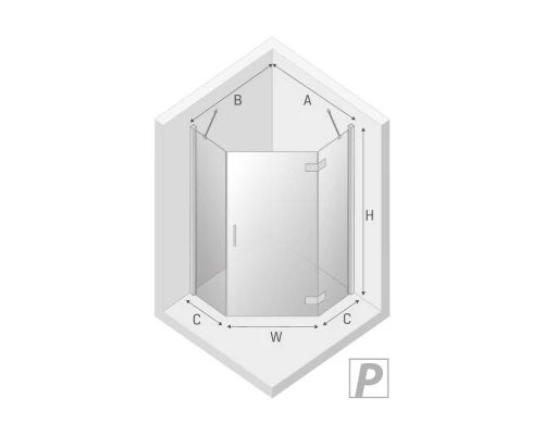 Душевое ограждение NEW TRENDY NEW AZURA R 80x80x195 K-0560 (хром) Elit-san.ru