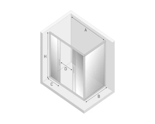 Душевое ограждение NEW TRENDY NEW CORRINA  150x80x195 D-0184A/D-0078B (хром) Elit-san.ru