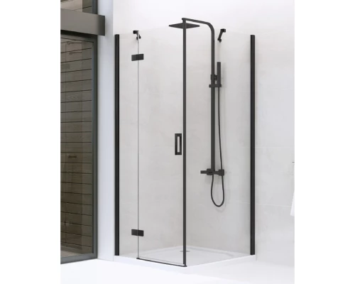 Душевое ограждение NEW TRENDY NEW RENOMA BLACK L 80x100x195 D-0201A/D-0112B (черный) Elit-san.ru