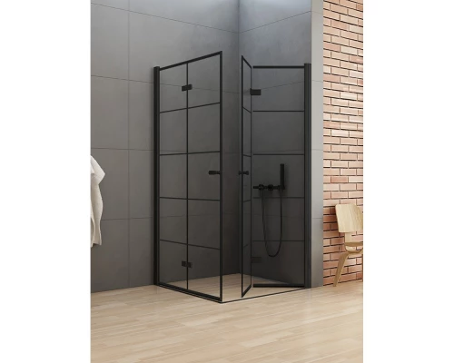 Душевое ограждение NEW TRENDY NEW SOLEO BLACK 90x90x195 D-0289A/D-0290A (черный) Elit-san.ru