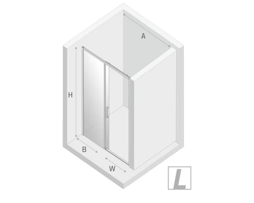 Дверь в нишу NEW TRENDY PRIME 100x200 L D-0298A (хром) Elit-san.ru