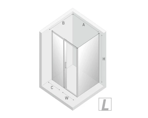 Душевое ограждение NEW TRENDY PRIME BLACK L 160x100x200 D-0328A/D-0130B (черный) Elit-san.ru