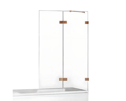 Шторка для ванны NEW TRENDY AVEXA COPPER BRUSHED 140x150 EXK-3817 R (брашированная медь) Elit-san.ru