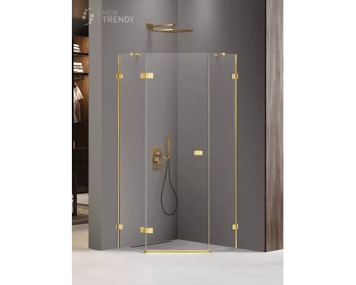 Душевое ограждение NEW TRENDY AVEXA GOLD SHINE L 90x90x200 EXK-3842 (золото) Elit-san.ru
