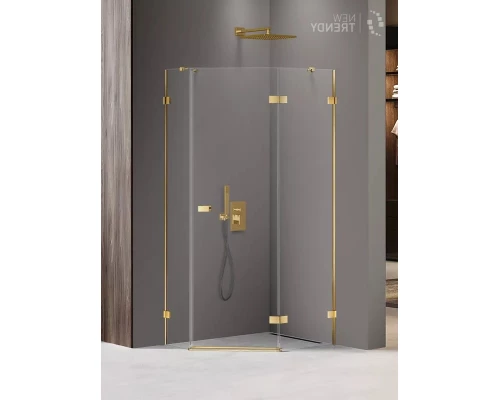 Душевое ограждение NEW TRENDY AVEXA GOLD SHINE R 100x80x200 EXK-3847 (золото) Elit-san.ru