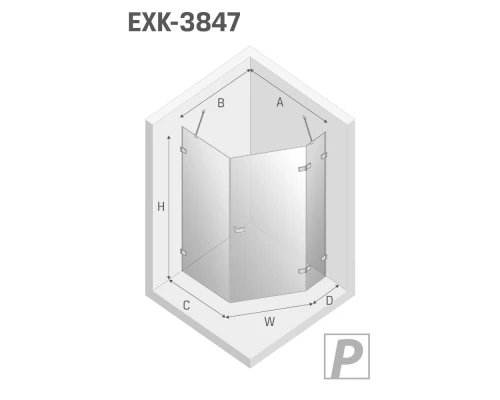 Душевое ограждение NEW TRENDY AVEXA GOLD SHINE R 100x80x200 EXK-3847 (золото) Elit-san.ru