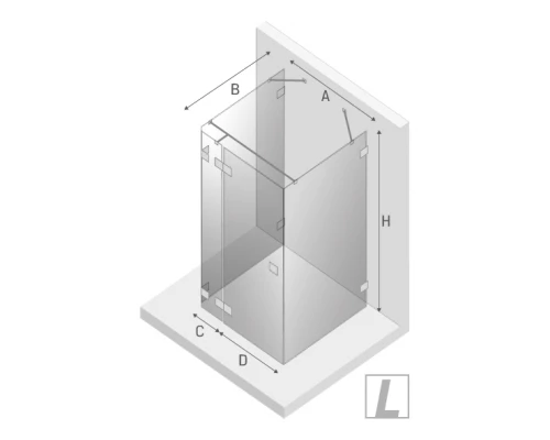 Душевое ограждение NEW TRENDY EVENTA L 80x100x200 EXK-4575 (хром) Elit-san.ru