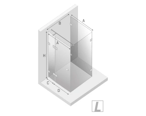 Душевое ограждение NEW TRENDY EVENTA L 100x90x200 EXK-4605 (хром) Elit-san.ru