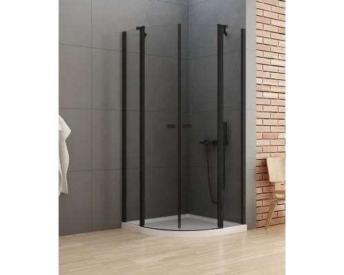 Душевое ограждение NEW TRENDY NEW SOLEO BLACK  100x100x195 K-0540 (черный) Elit-san.ru