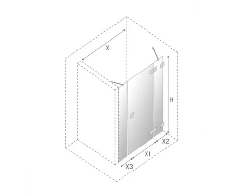 Дверь в нишу NEW TRENDY AVEXA GOLD SHINE 150x200 W68_22-00 (золото) Elit-san.ru