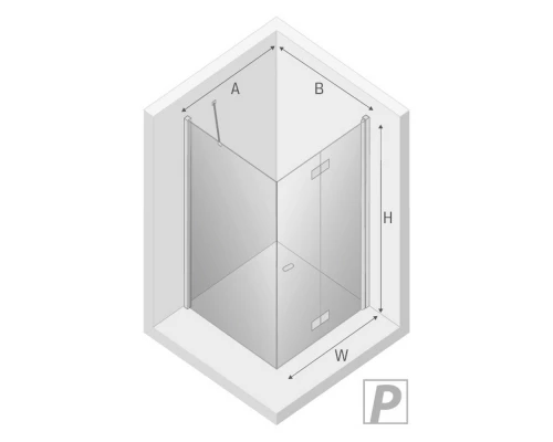 Душевое ограждение NEW TRENDY NEW SOLEO складные двери R 100x110x195 D-0154A/D-0150B (хром) Elit-san.ru