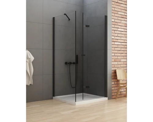 Душевое ограждение NEW TRENDY NEW SOLEO BLACK складные двери R 70x70x195 D-0237A/D-0113B (черный) Elit-san.ru