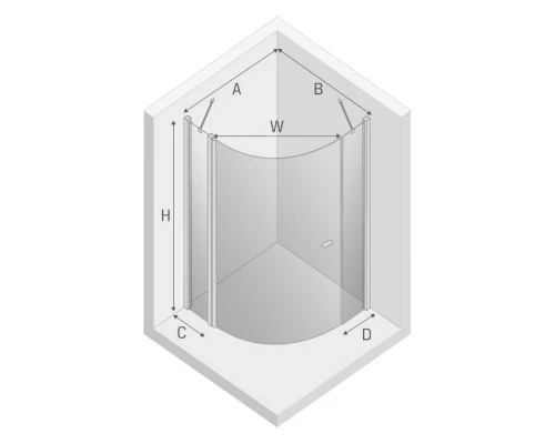 Душевое ограждение NEW TRENDY NEW SOLEO  100x100x195 K-0417 (хром) Elit-san.ru