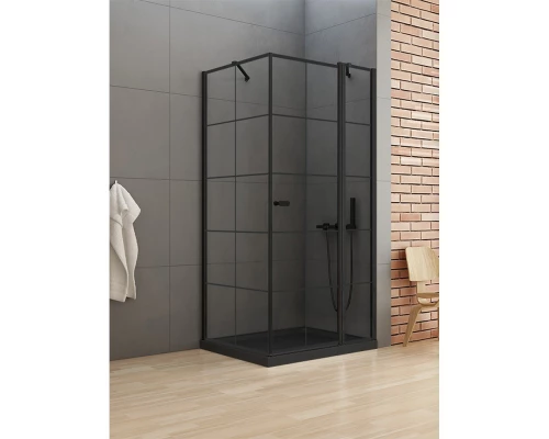 Душевое ограждение NEW TRENDY NEW SOLEO BLACK R 90x90x195 K-0581 (черный) Elit-san.ru