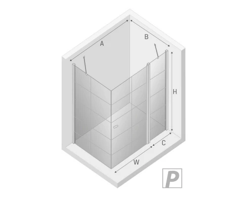 Душевое ограждение NEW TRENDY NEW SOLEO BLACK R 90x90x195 K-0581 (черный) Elit-san.ru