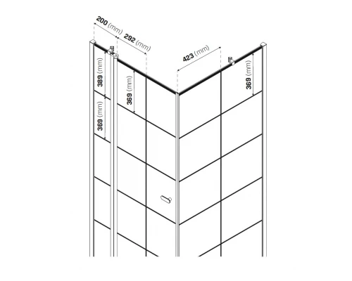 Душевое ограждение NEW TRENDY NEW SOLEO BLACK R 90x90x195 K-0581 (черный) Elit-san.ru