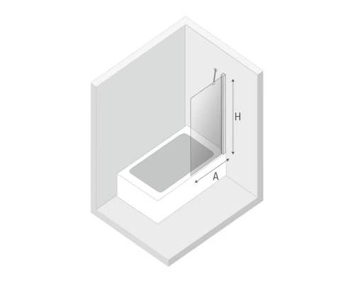 Шторка для ванны NEW TRENDY NEW SOLEO BLACK 60x140 P-0078 (черный) Elit-san.ru