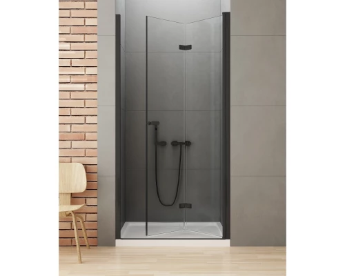 Дверь в нишу NEW TRENDY NEW SOLEO BLACK складные R 90x195 D-0224A (черный) Elit-san.ru