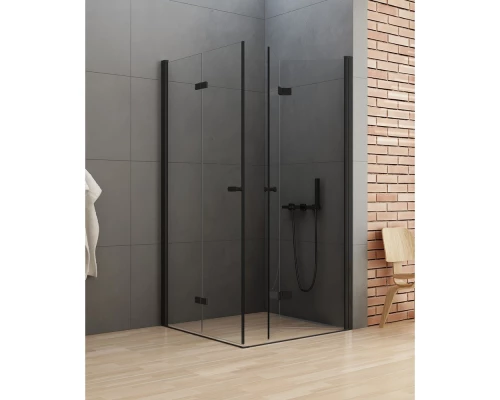 Душевое ограждение NEW TRENDY NEW SOLEO BLACK складные 2D 90x100x195 D-0235A/D-0240A (черный) Elit-san.ru