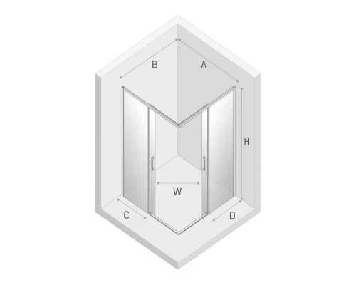 Душевое ограждение NEW TRENDY PRIME BLACK 70x100x200 D-0350A/D-0317A (черный) Elit-san.ru