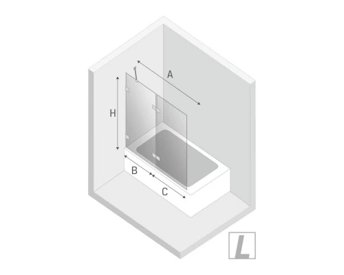 Шторка для ванны NEW TRENDY AVEXA 130x150 EXK-1960 L (хром) Elit-san.ru