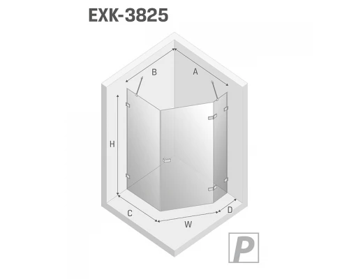 Душевое ограждение NEW TRENDY AVEXA COPPER BRUSHED R 100x80x200 EXK-3825 (брашированная медь) Elit-san.ru