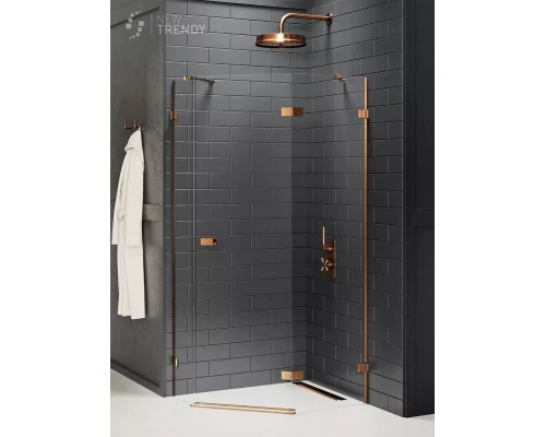 Душевое ограждение NEW TRENDY AVEXA COPPER BRUSHED R 100x80x200 EXK-3828 (брашированная медь) Elit-san.ru