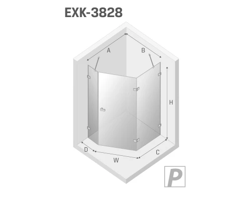 Душевое ограждение NEW TRENDY AVEXA COPPER BRUSHED R 100x80x200 EXK-3828 (брашированная медь) Elit-san.ru