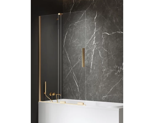 Шторка для ванны NEW TRENDY SMART GOLD BRUSHED 140x150 EXK-7791-WU (брашированное золото)