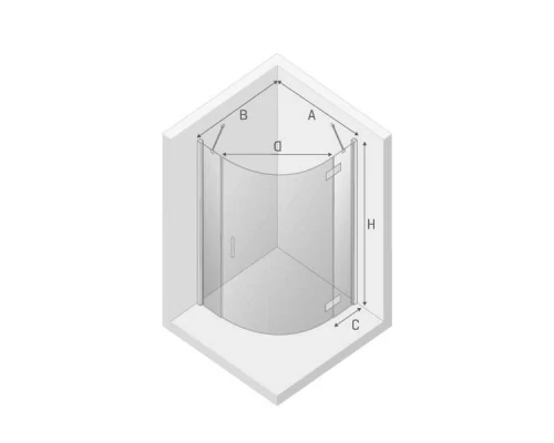 Душевое ограждение NEW TRENDY NEW MERANA R 80x80x195 K-0325 (хром) Elit-san.ru