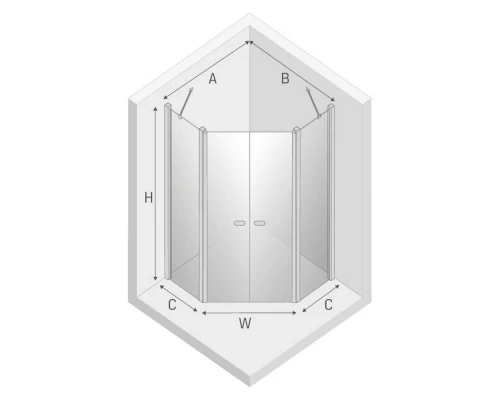 Душевое ограждение NEW TRENDY NEW SOLEO 90x90x195 K-0610 (хром) Elit-san.ru