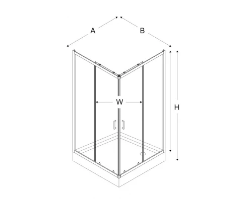 Душевое ограждение NEW TRENDY SUVIA с поддоном 80x80x201 ZS-0003 (хром) Elit-san.ru