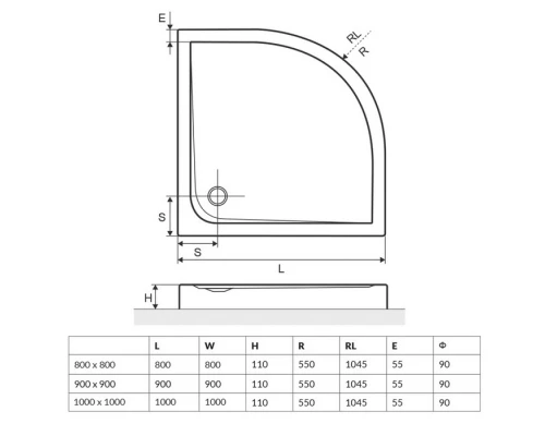 Душевой поддон Excellent Sense Compact 80 x 80 см, белый, BREX.SEN08WHC Elit-san.ru