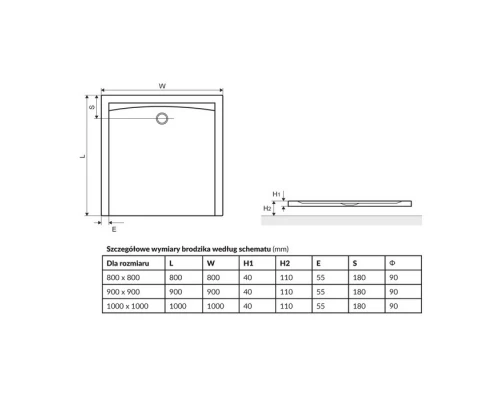 Поддон душевой Excellent Forma 100 x 100 см Elit-san.ru