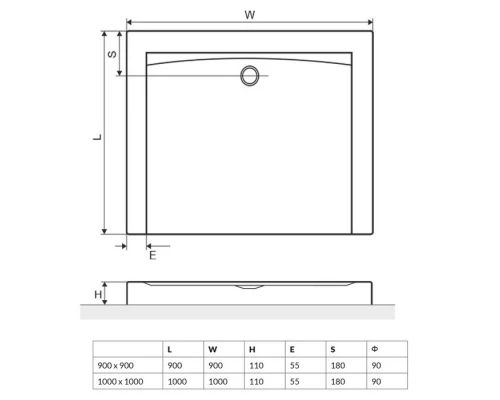 Поддон душевой Excellent Forma Compact 100 x 100 см Elit-san.ru