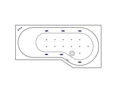 Ванна EXCELLENT Be Spot 160x80 (правая) RELAX (хром) Elit-san.ru