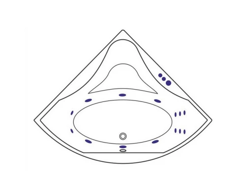 Ванна EXCELLENT Glamour 150x150 "SMART" (белый)