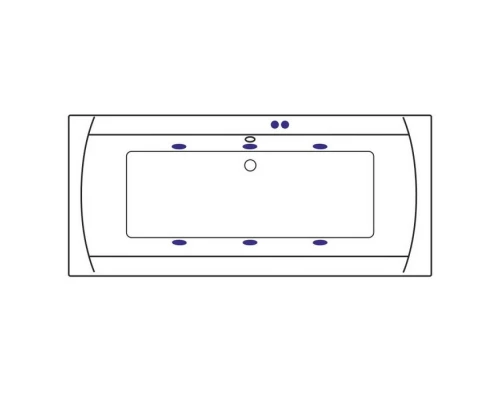 Ванна EXCELLENT Aquaria Lux Slim 180x80 SOFT (хром) Elit-san.ru