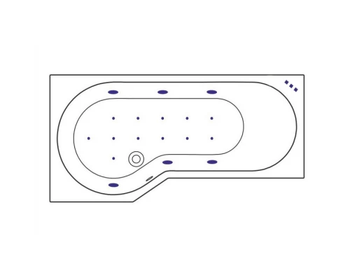 Ванна EXCELLENT Be Spot 160x80 (левая) RELAX (хром) Elit-san.ru