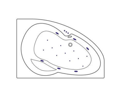 Ванна EXCELLENT Newa 160x95 (правая)  RELAX (хром) Elit-san.ru