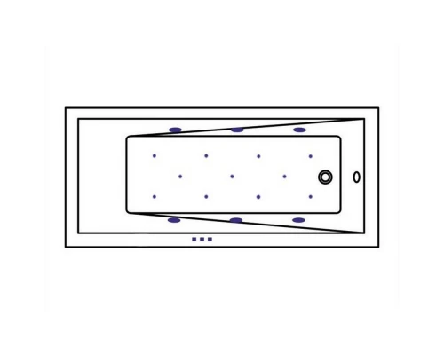 Акриловая гидромассажная ванна 169,5x70 см Whitecross Wave 0101.170070.100.RELAX.GL Elit-san.ru