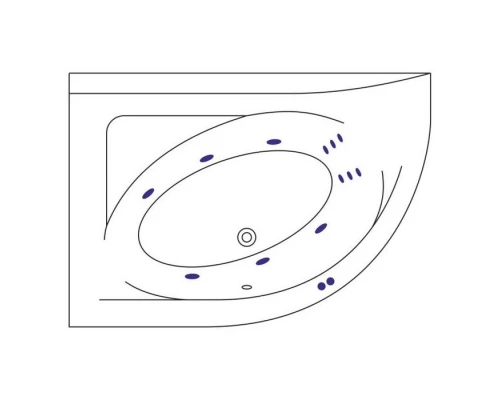 Ванна EXCELLENT Aquarella 150x100 (левая) LINE (хром) Elit-san.ru